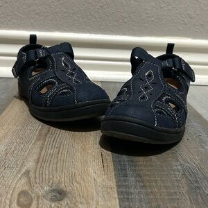 Earth Origins Sandals Womens 6.5M Eliah Comfort Fisherman Blue Fabric Closed Toe